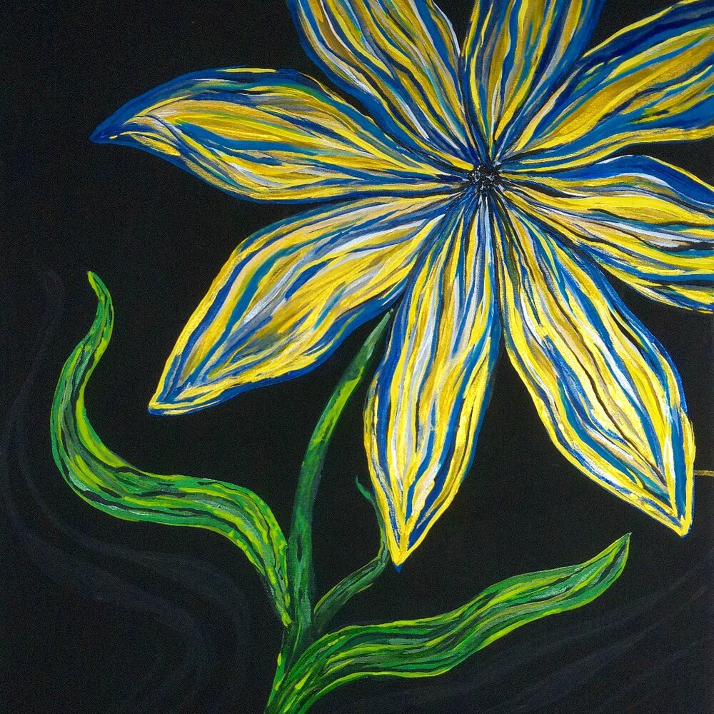 "Golden Flower" - Original Painting by Artist Rachael Potter